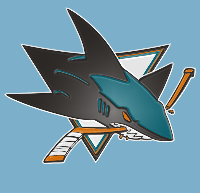 San Jose Sharks Plastic Effect Logo vinyl decal